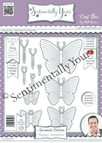 Elegance Butterflies A6 Die Set