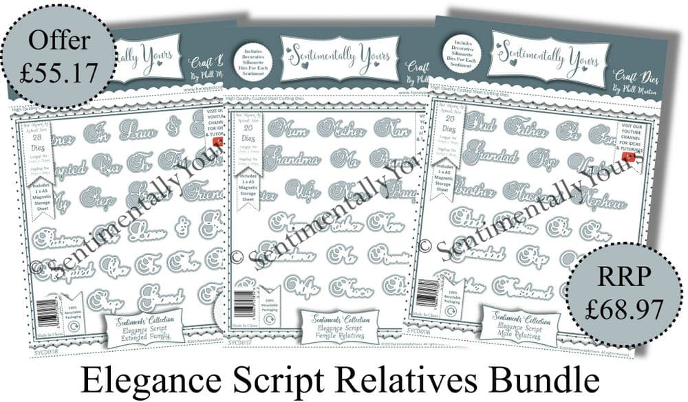 Elegance Script Relatives Dies Bundle