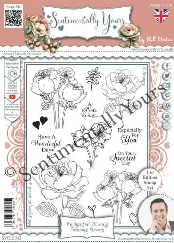 Enchanted Blooms Fabulous Flowers A5 Stamp Set  Limited Edition