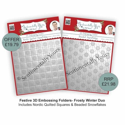 Festive 3D 8x8 Embossing Folder Duo - Frosty Winter