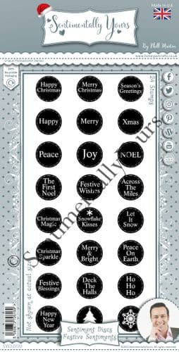 Festive Sentiment Discs DL Stamp Set