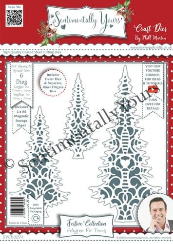 Filigree Fir Trees A6 Die Set