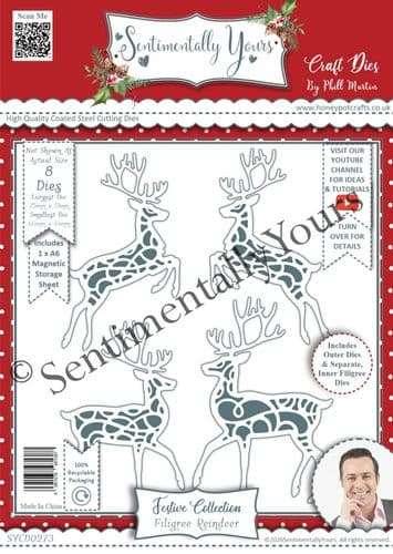 Filigree Reindeer A6 Die Set