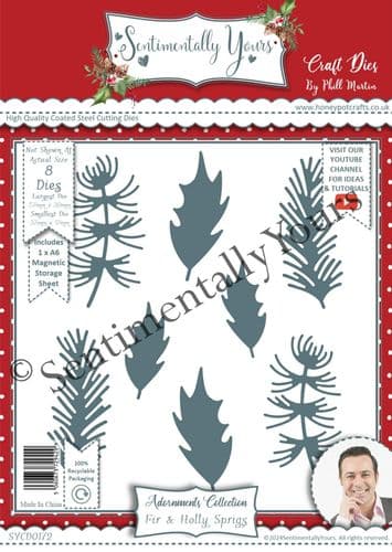 Fir & Holly Sprigs - A6 Die Set