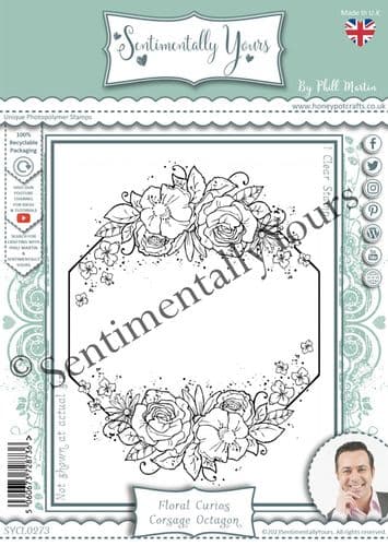 Floral Curios Corsage Octagon A6 Stamp