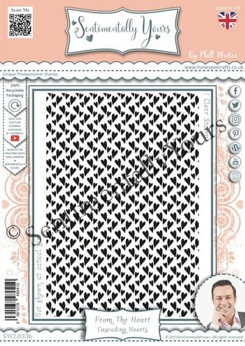 From The Heart - Cascading Hearts A6 Stamp Set