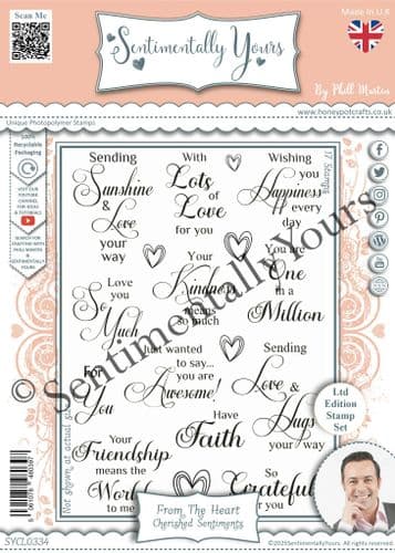 From The Heart - Cherished Sentiments A5 Stamp Set