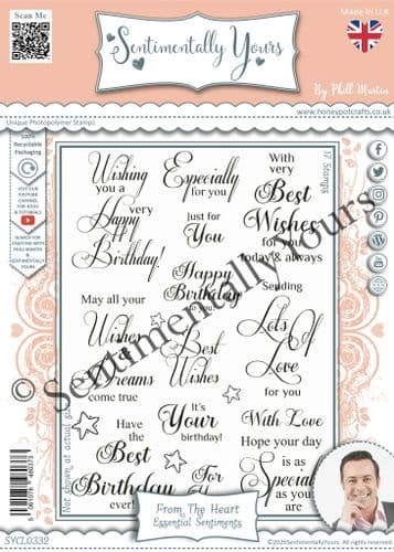 From The Heart - Essential Sentiments A5 Stamp Set