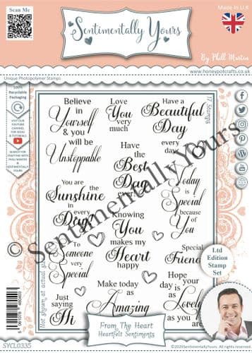From The Heart - Heartfelt Sentiments A5 Stamp Set