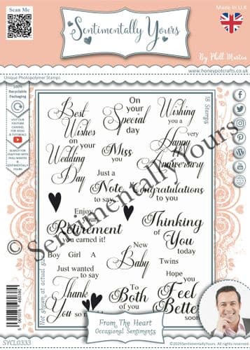 From The Heart - Occasional Sentiments A5 Stamp Set