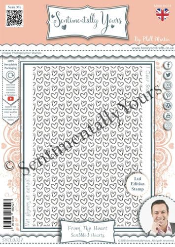 From The Heart - Scribbled Hearts A6 Stamp Set
