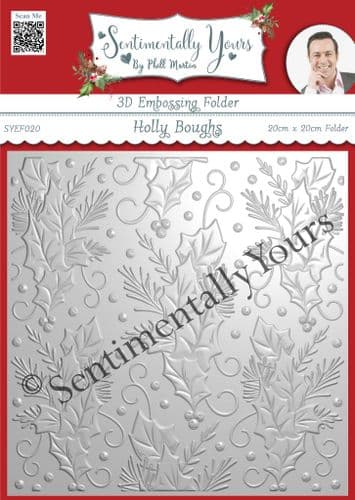 Holly Boughs 8x8 3D Embossing Folder