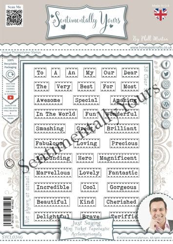 Just Saying Mini Ticket Tapetastic A6 Stamp Set - Acclamationals