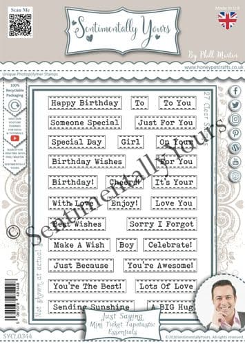 Just Saying Mini Ticket Tapetastic A6 Stamp Set - Essentials