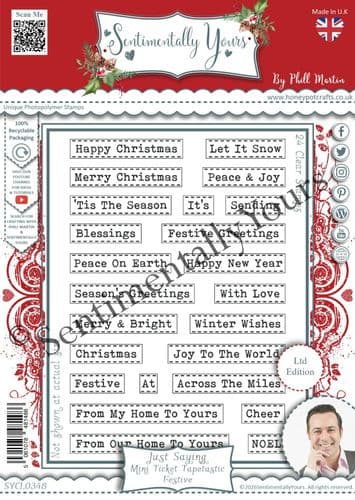 Just Saying Mini Ticket Tapetastic A6 Stamp Set - Festive (Limited Edition)