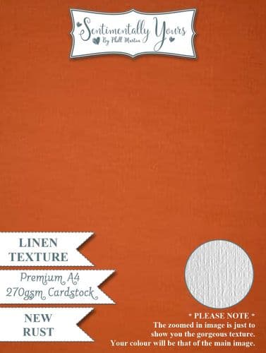 New Rust Premium LINEN Texture Cardstock