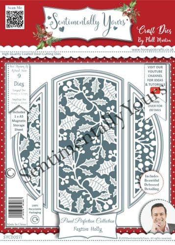 Panel Perfection Festive Holly A5 Die Set
