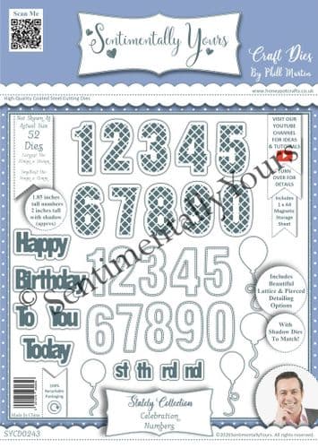 Stately Celebration Numbers - A4 Die Set