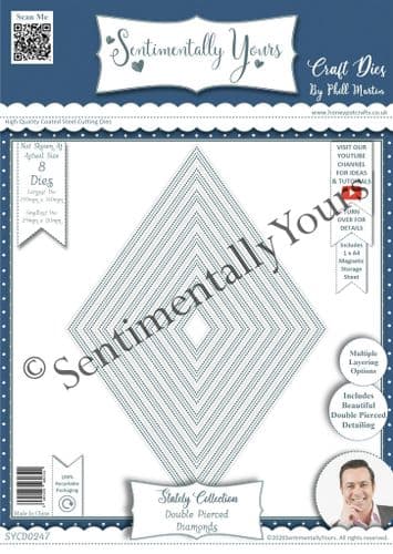 Stately Double Pierced  Diamonds A4 Die Set