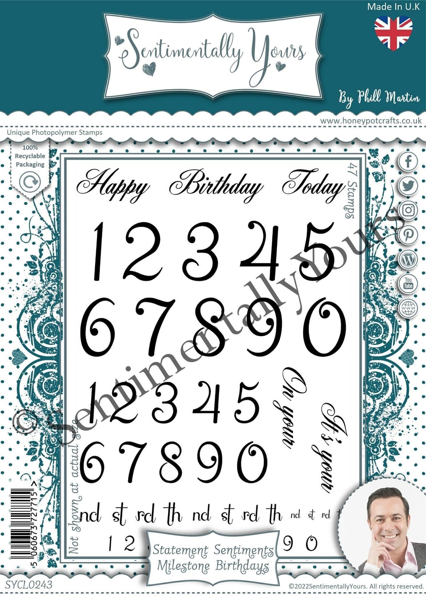 Sentiments Numbers Statement Sentiments - Milestone Birthdays