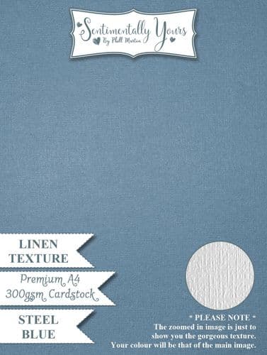 Steel Blue Premium LINEN Texture Cardstock