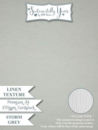 Storm Grey Premium LINEN Texture Cardstock