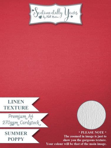 Summer Poppy Premium LINEN Texture Cardstock