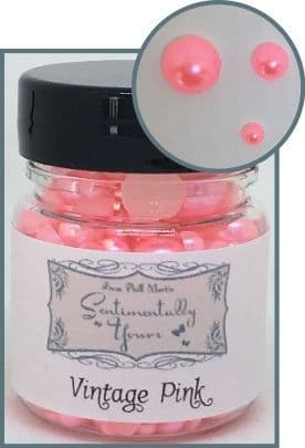 Vintage Pink Jar Of Pearls