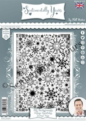 Vintage Snowflakes Journal Page BIG Background