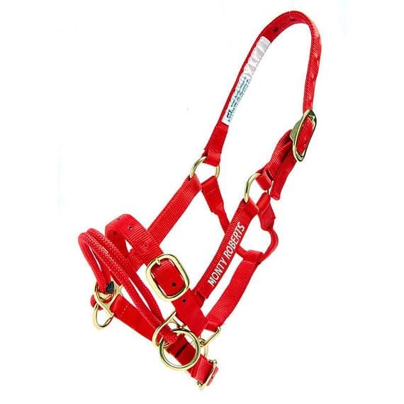Monty Roberts Dually Halter Small Red Nylon Headcollar