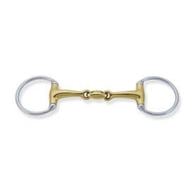 10mm double Jointed Fixed Cheek Snaffle. 45mm Rings 4" & 4.25"