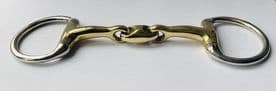 10mm double Jointed Fixed Cheek Snaffle. 45mm  Rings 4.5" & 4.75"