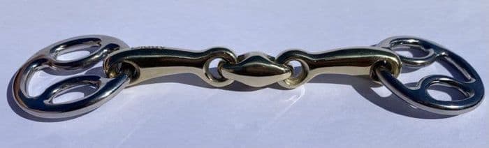 10mm  double Jointed Wilkie Snaffle. 40mm Pony Rings 4.5