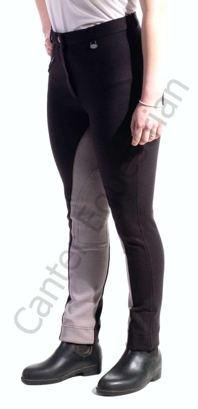 Canter Childrens Black/Grey Jodhpurs