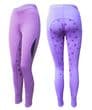 Canter Childs Full Seat Star Silicone Riding Tights- Purple