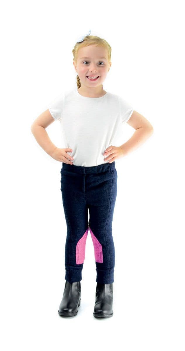 HyPERFORMANCE Fleece Tots Jodhpurs~Navy/Pretty Pink