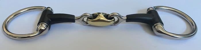 Rubber double jointed Eggbutt Snaffle.