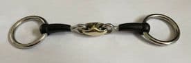 Rubber double jointed Loose Ring Snaffle. 40mm Rings