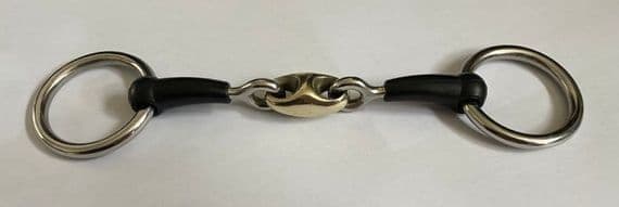 Rubber double jointed Loose Ring Snaffle. 40mm Rings
