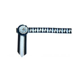 ShowQuest Boston Brow Band- Navy/Pale Blue/Silver