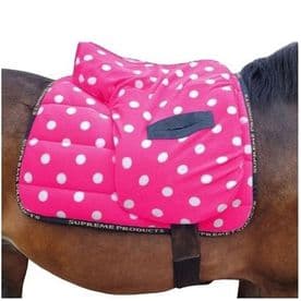 Supreme Products Ride on Dotty Fleece Saddle Cover~Pretty Pink