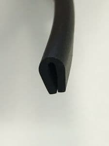 10 metres Small Black Rubber U Channel Edging Trim Seal 7 mm x 4 mm