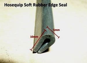 Black Rubber U Channel Edging Trim Seal 10mm x 5mm (BRS1A)
