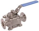 Bradford 2-Way 3 Piece Ball Valve 1.1/2" Triclamp Ends (Bulk Purchase Deals)