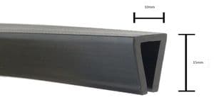 Rubber U Channel Edge Square Seal Trim 15 mm x 10 mm #22