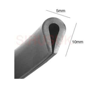 UNIVERSAL BLACK RUBBER EDGE EDGING TRIM PANEL SEAL 1-2 MM / 5 metres