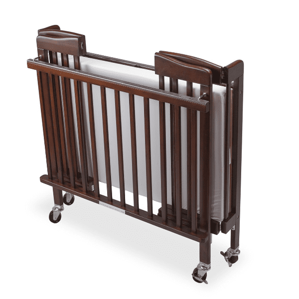 Bentley Foldable Wooden Baby Cot in Dark Mahogany Baby & Child