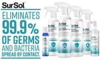 Sursol 1 Ltr Hand Sanitiser - Kills Coronavirus - EN1500 Approved - Non Alcohol - ONLY 6 LEFT