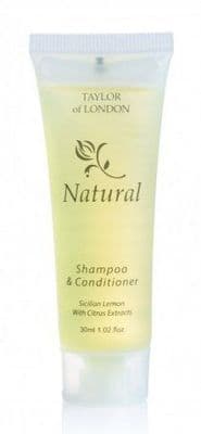 Taylor of London Natural 30ml Hotel Shampoo & Conditioner Tubes