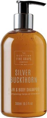 The Scottish Fine Soaps Company Silver Buckthorn Hair & Body Wash 300ml Bottle, Empty Bottle & Pump